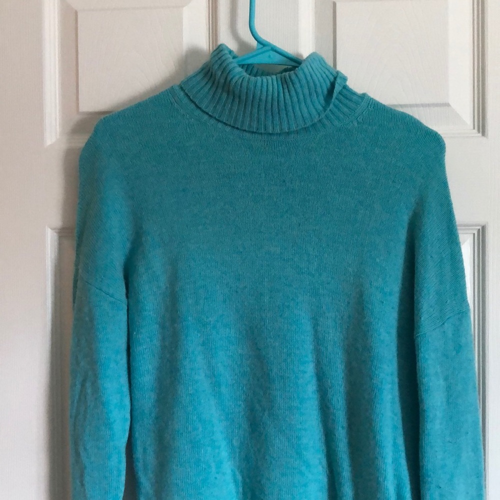J Crew Turquoise Turtle Neck Sweater
